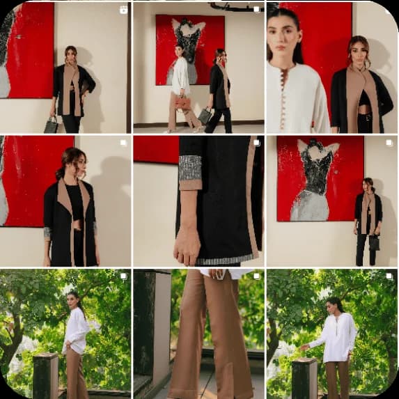 Fashion brand Instagram content grid