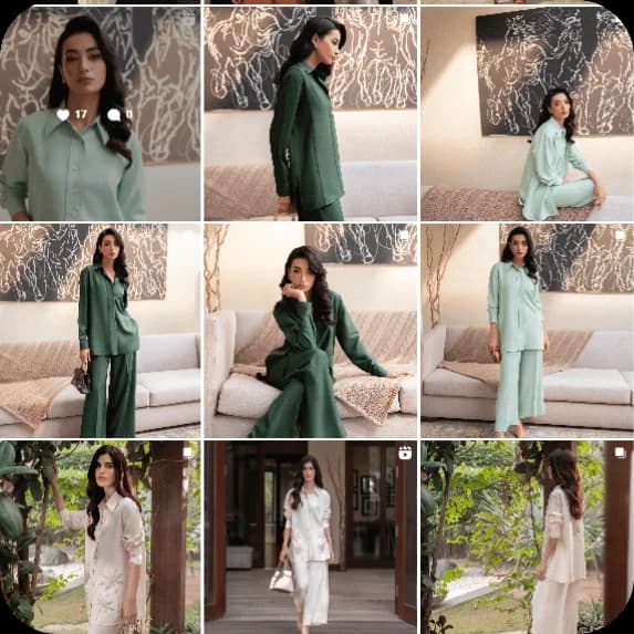 Fashion brand social feed creative grid